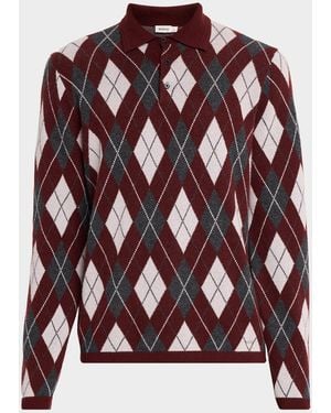 Jonathan Simkhai Apos;S Callum Argyle Polo Sweater - Red