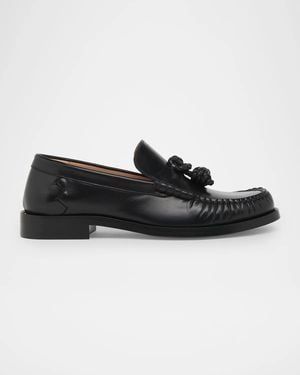 Bottega Veneta Ugo Coaxial Knot Leather Loafers - Black