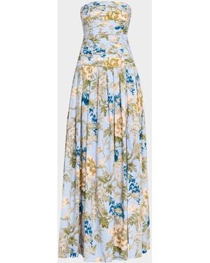 Cara Cara Montreal Floral Strapless Maxi Dress - Blue