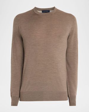 Sease Apos;S Virgin Wool Heathered Crewneck Sweater - Brown