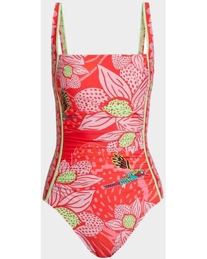 Johnny Was X Ashley Percival Marilyn One-Piece Swimsuit - Red