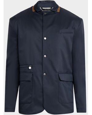 Kiton Apos;S Full-Zip Field Jacket - Blue