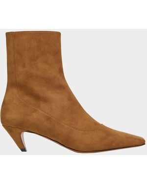 Stella McCartney Spur Vegan Suede Ankle Booties - Brown