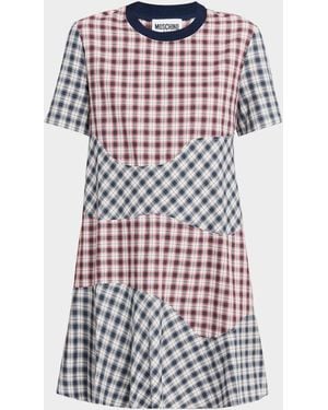Moschino Check Mini T-Shirt Dress - White