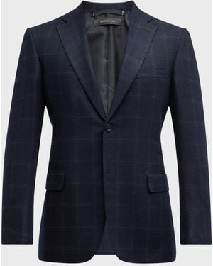 Brioni Apos;S Wool-Cashmere Windowpane Sport Coat - Blue