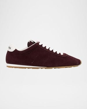Miu Miu Suede Bicolor Retro Sneaker Sneakers - Purple