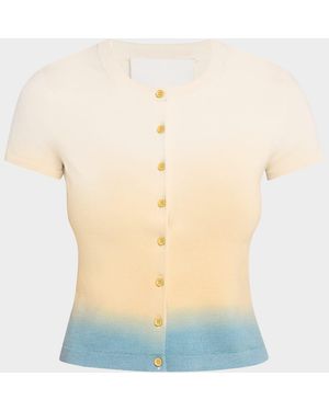 3.1 Phillip Lim Short-Sleeve Ombré Cardigan - Blue