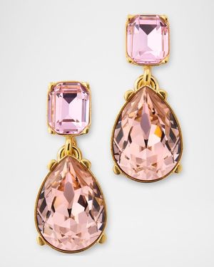 Oscar de la Renta Crystal Drop Earrings - Pink