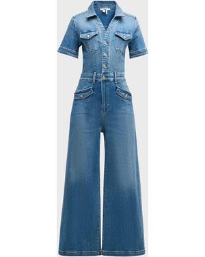 PAIGE Harper Denim Ankle Jumpsuit - Blue