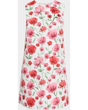 Sachin & Babi Uma Floral-Print Mini Shift Dress - Red