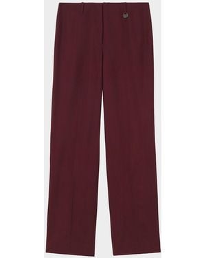 Burberry Wool Tailored High-Rise Pants - Purple