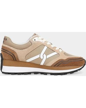 Veronica Beard Valentina Sport Mixed Leather Retro Sneakers - White