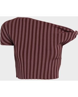 Ph5 Riley Pleated Off-Shoulder Crop Top - Red