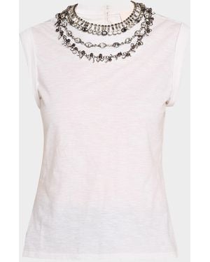 Cinq À Sept Bella Chunky Layered Necklace T-Shirt - White
