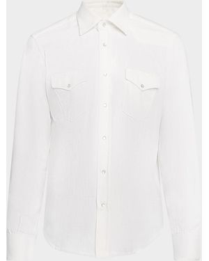 Sartorio Napoli Denim Western Shirt - White