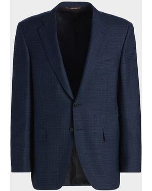 Canali Apos;S Siena Stepweave Wool Sport Coat - Blue