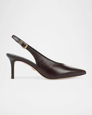 Veronica Beard 70Mm Luciana Leather Slingback Pumps - Metallic