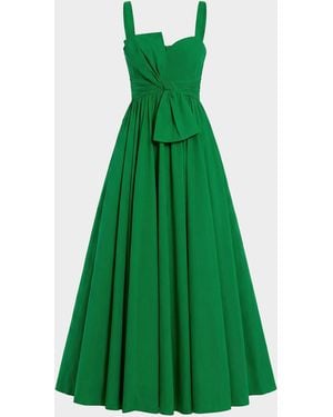 Mac Duggal Sweetheart Bow-Front Faille Gown - Green