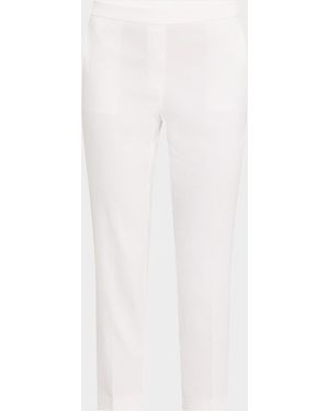 Theory Treeca Cropped Slim Pull-On Pants - White