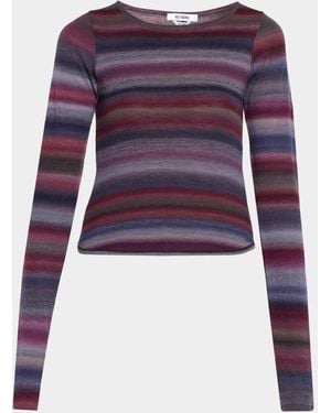 RE/DONE Nicki Stripe Wool Top - Purple