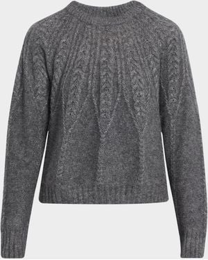 Autumn Cashmere Cashmere Crewneck Cable-Knit Sweater - Gray