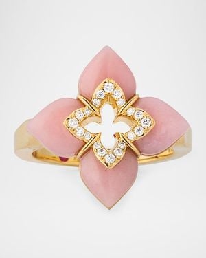 Roberto Coin Souffle 18K Diamond Venetian Princess Ring With Gemstones - Pink