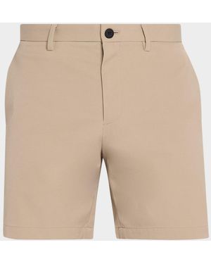 Theory Apos;S Zaine Nylon 7" Inseam Flat-Front Shorts - Natural