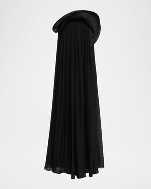 Gaurav Gupta Waterfall Sculptural Ruffle Strapless Gown - Black