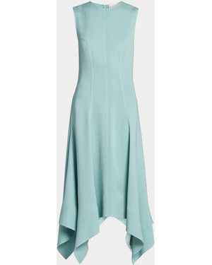 Stella McCartney Sleeveless Paneled Handkerchief Midi Dress - Blue