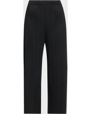 Issey Miyake Monthly Colors: July Pleated Wide-Leg Crop Pants - Black