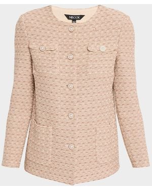 Misook Heritage Tonal Tweed Knit Jacket - Natural