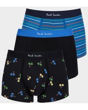 Paul Smith Apos;S Cherry Mixed 3-Pack Boxer Briefs - Blue
