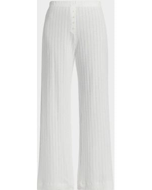 Leset Clone Boxer Rib-Knit Pants - White
