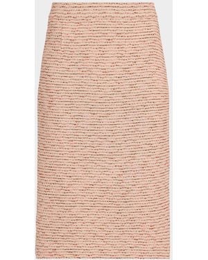 Misook Ribbon Tweed Knit Straight Skirt - Natural