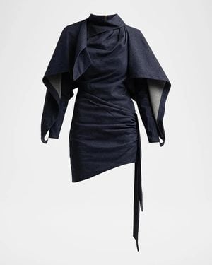 Zimmermann Valiant Draped Denim Mini Dress - Blue