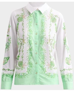 Lilly Pulitzer Koko Resort Button-Front Shirt - Green