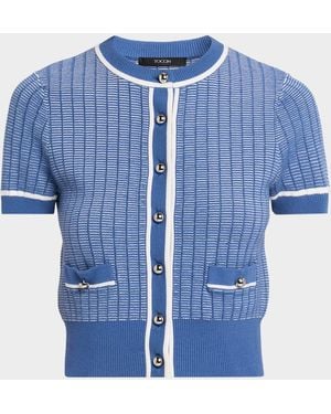 Toccin Patra Short-Sleeve Cardigan - Blue