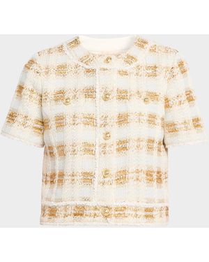 Ramy Brook Wesley Plaid Tweed Jacket - Natural