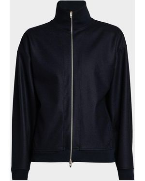 Jil Sander Apos;S Melton Wool Zip-Front Jacket - Blue