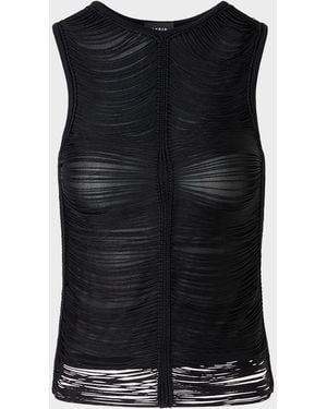 Akris Trapezoid Embroidered Sleeveless Blouse - Black