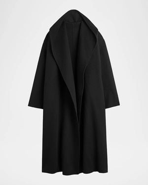 TOTEME Hoodie Wool Belted Coat - Black