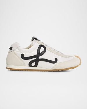 Loewe Ballet Runner 2.0 Nylon And Calfskin Low-Top Sneakers - Metallic