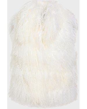 Gorski Collared Mongolian Lamb Fur Vest - Gray