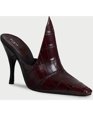 Alaïa 100Mm Court Croc-Embossed Leather Mules - Brown