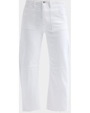 Le Jean Petite Stretch-Cotton Barrel Jeans - White