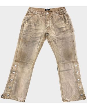 Purple Bentonite Snap Carpenter Pants - Natural