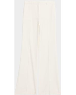 LoveShackFancy Enly Wool-Blend Wide Leg Pants - Natural