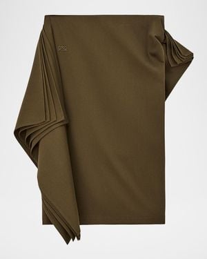 Loewe Asymmetric Midi Pencil Skirt - Green