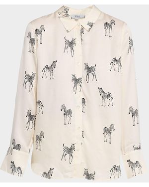 Rails Saige Zebra Button-Front Shirt - Natural