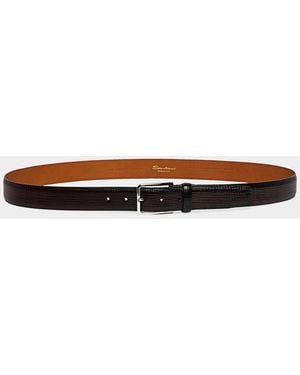 Santoni Adjustable Leather Belt - Brown